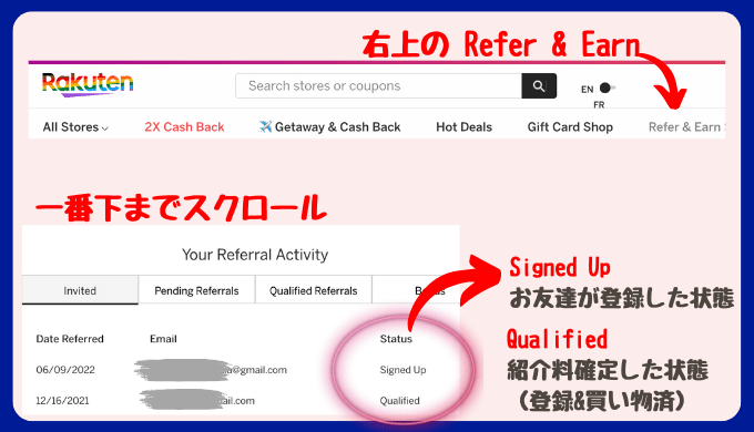 楽天カナダお友達紹介料をもらう〜カスタム紹介コードの確認〜楽天カナダをフル活用